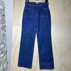 Revelation Wide Leg Belted Jeans Size 6 Y2K High Rise Trouser‎ Denim